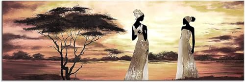 Kit Diamant Painting Paysage Fille Mignonne - 5D Peinture Diamant Point de Croix Strass 60x180cm