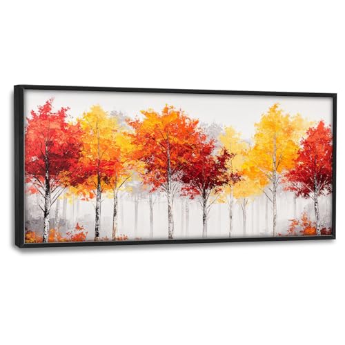 Trulave Large Fall Forest Canvas Wall Art Decor for Living Room 60''x30''