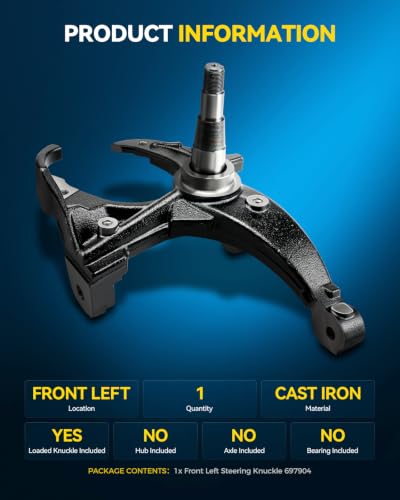 Image of PHILTOP Front Left steering knuckle Compatible with 1983-1985 1994-2003 Chevrolet S10 RWD 2.2L, 1988-2003 Chevrolet S10 RWD 4.3L, 1991-2003 GMC Sonoma RWD 4.3L,Driver Side