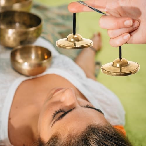 image for Boao Tibetan Bells Tingsha Cymbals Meditation Chime Bells with Tibetan