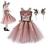 Applications larges : rehaussez l'ensemble de vacances de votre fille avec ce tutu de renne, idéal pour ajouter une touche de fantaisie à Noël, Halloween, les fêtes ou les spectacles sur scène.