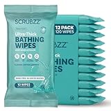 Extra Large Bath Wipes for Adults No Rinse - 120 Disposable Body Cleansing Cloths for Men, Women & Elderly - Great for Gym, Camping, Post Surgery
