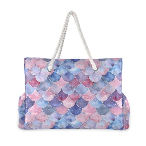 Image of Beach Tote Bags for Women, Turtle Flower Starfish Large Beach Shoulder Bag Pool Bags Purse