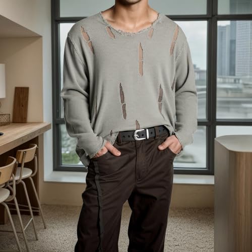 Jersei de hombre cómodo para evitar el frío con estilo informal desgastado 2