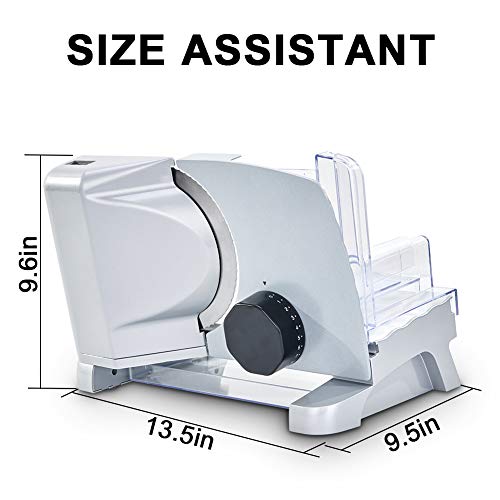WERISE Meat Slicer Electric Deli Food Slicer for Home Use with 6.7'' Removable Stainless Steel Blade and Non-Slip Feet, Adjustable Thickness for Meat, Cheese, Bread,110V