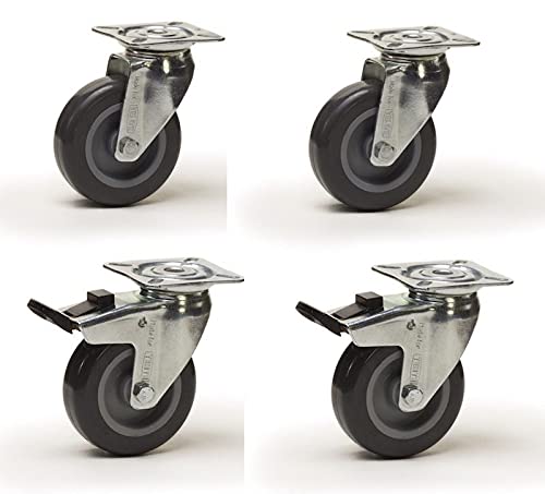 Set rotelle girevoli e ruote girevoli con freno