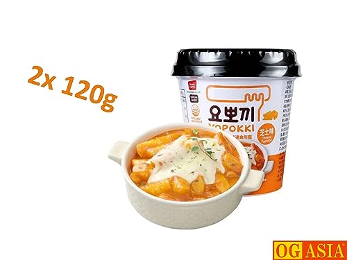 Yopokki Käse Doppelpack - Reiskuchen im Becher - Rice Cake Cheese Cups - Tteokbokki koreanische Reiskuchen - OG ASIA - 2x 120g