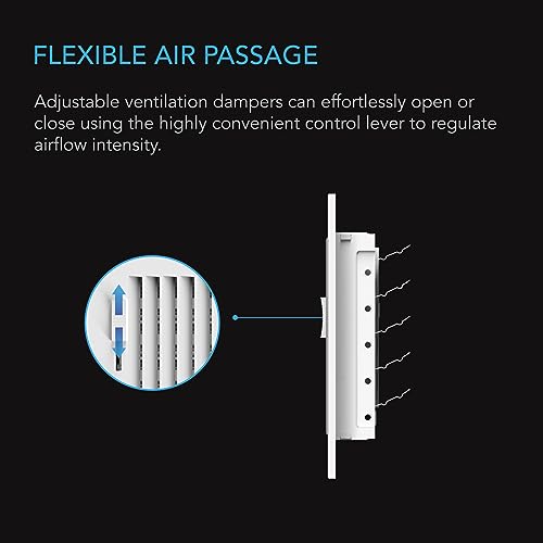 AC Infinity Register Vent Grille 4" x 12", White HVAC Vent Register Replacement, Heavy Duty Steel Air Vents for Ceiling, Wall, and Floor Registers by AC Infinity - Image 4