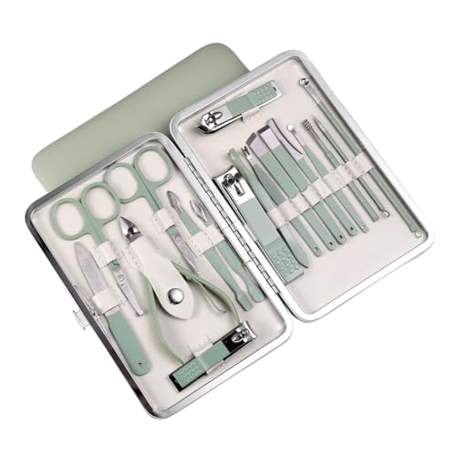 Coupe-ongles et ensemble d'outils de manucure complet de 18 pièces avec ciseaux