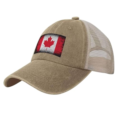 BIBOKAOKE Casquette de baseball unisexe avec drapeau canadien - Casquette de camionneur élégante avec imprimé drapeau - Casquette classique pour les...
