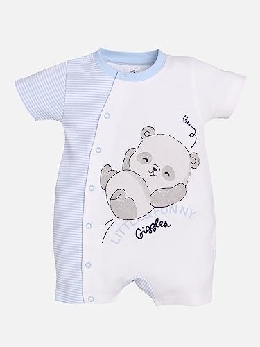 Image of BabyGo Baby Half Sleeve Rompers 100% Cotton Rompers for New Born Baby Boys|Daily Suits for Baby Boys & Girls| 0X3M|GREY-SKY|Onesies| Infant Clothes | Pack of 2