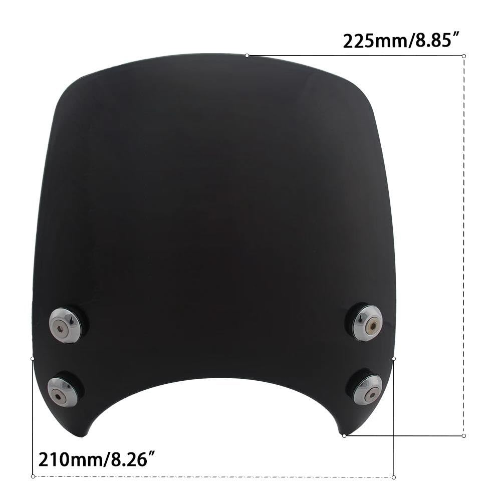 Parabrisas De Motocicleta Deflectores De Viento Reemplazo De Parabrisas para Harley 883 XL883 XL1200 2004-2019(Black)