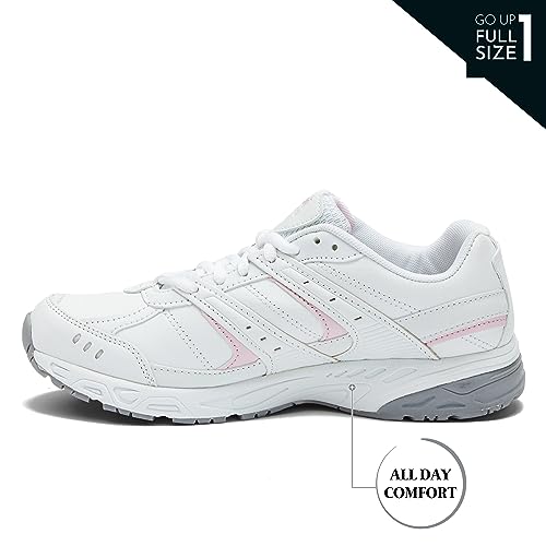 Avia Avi-Verge Women’s Sneakers - Workout, Walking, Athletic, Cross Training, Tennis, Gym Shoes For Women, 8 Medium, White With Light Pink #TOP4