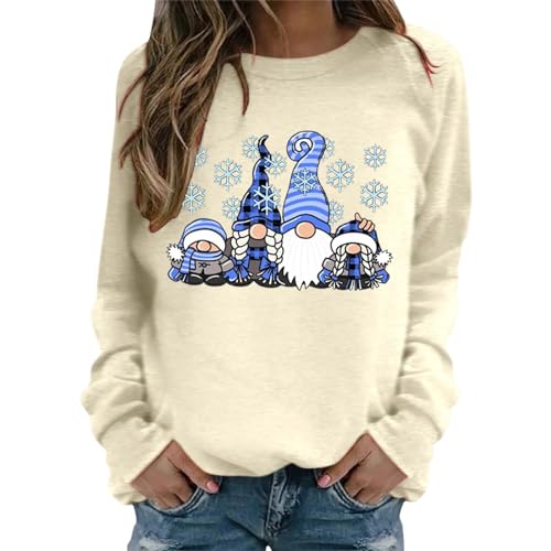 Sweatshirt femme col rond imprimé Noël le cadeau idéal en taille S
