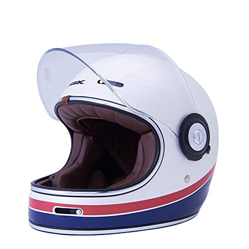 KSK Casco Sixties e RETROCUP in fibra di vetro bianco ECE R 22.05, taglia XS (53-54 cm)