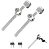 Sliding Glass Door Ratchet Lock,Locks for Glass Display Case with Chrome Finish, Security, Keyed Alike Showcase Display-2PACK