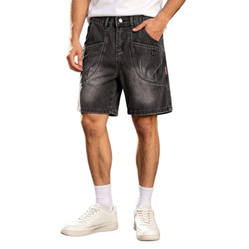 Short large court stretch pour homme en jean d'été léger contre la chaleur