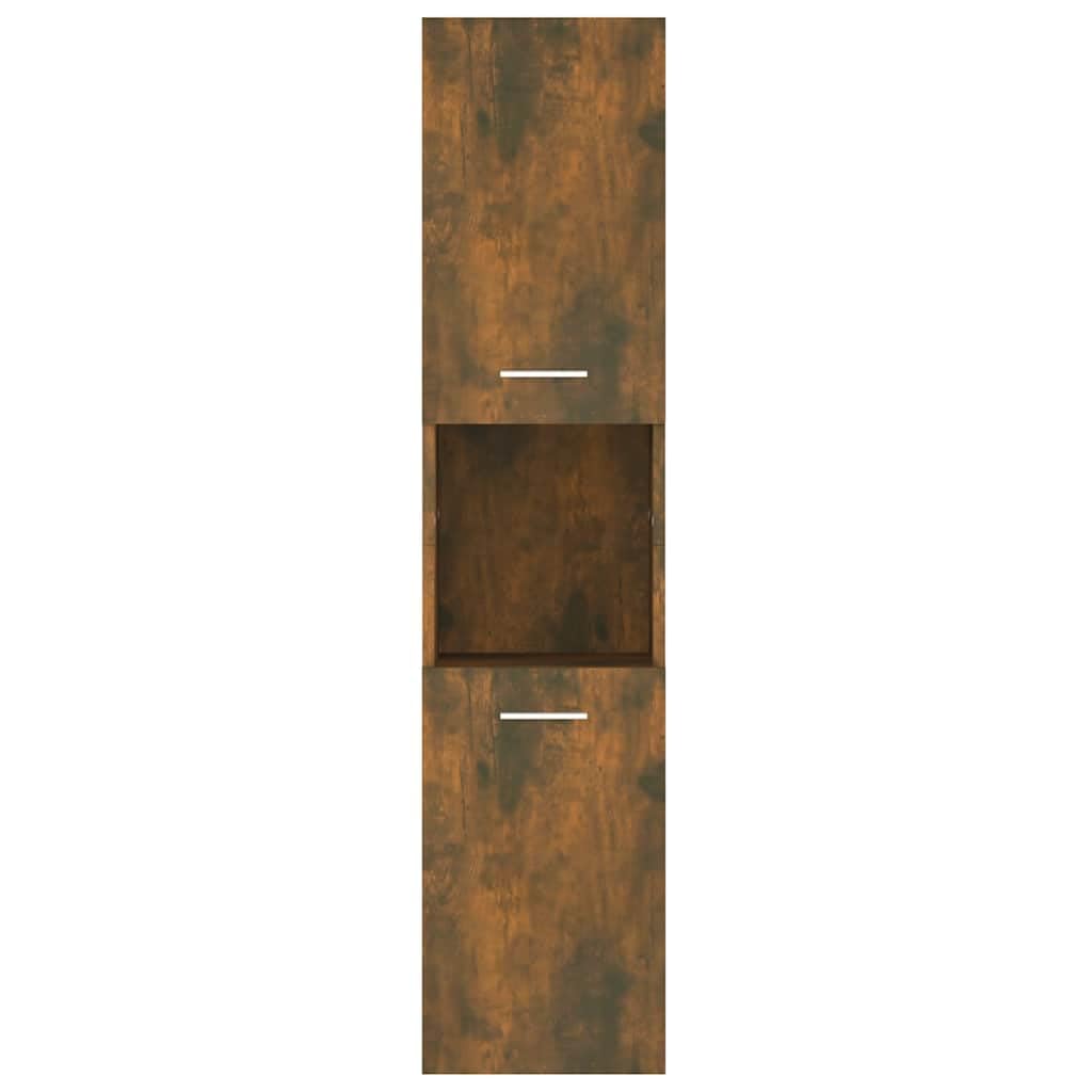 Mobile Colonna Bagno 30x30x130 cm Legno Multistrato Rovere Fumo