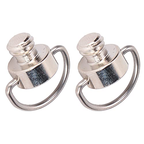 Gavigain 2pcs in acciaio inox D anello fotocamera viti 1/4, D anello in acciaio inox fotocamera fissaggio viti piastra a sgancio rapido viti per la fotografia di viaggio fotocamera treppiede/Monopie