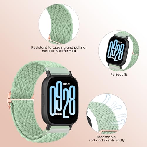 RenSheng 2 sztuki Paski Redmi Watch 5 Active, elastyczny i oddychający nylonowy pasek kompatybilny z Redmi Watch 5 Active / Redmi Watch 5 Lite, Kolor: wielokolorowe, redmi watch 5 active/redmi watch 5