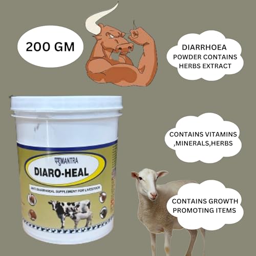 DIARO-HEAL Diarrhea Medicine (200 gm) Veterinary Powder for Cattle, Goat & Livestock Animals RV Healthcare