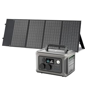 ALLPOWERS Solargenerator R600, 2x 600W (1200W Spitze) AC Ausgang Tragbare Powerstation mit 200W Solarpanel, 299WH LiFePO4 Batterie, Mobile Stromversorgung für Garten Reise Camping Wohnmobil Notfall