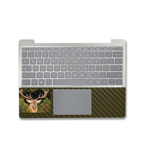 Image of MightySkins Carbon Fiber Skin Compatible with Microsoft Surface Laptop Go 3 (2023) Full Wrap Kit - Morning Buck | Protective, Durable Textured Carbon Fiber Finish | Made in The USA