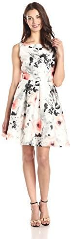 Sandra Darren Women's Sleeveless Floral Print Fit and Flare Dress