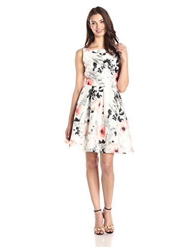 Sandra Darren Women's Sleeveless Floral Print Fit and Flare Dress