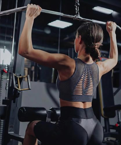 Image of SEASUM Women's Longline Sport Bra Seamless Yoga Crop Top Medium-Low Support Workout Bra