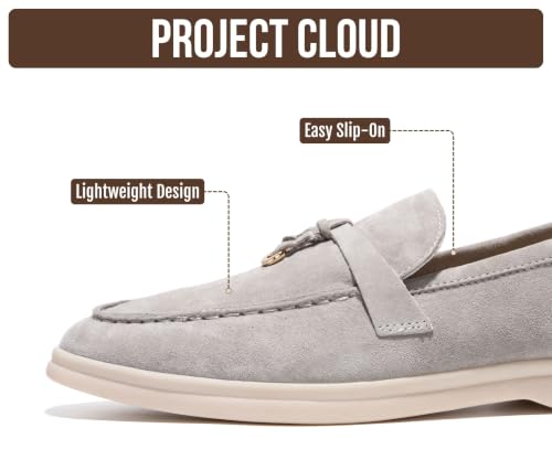 Image of Project Cloud 100% Genuine Leather Slip-on Casual Loafers for Women | Memory Foam Insole Lightweight Womens Loafers - Non-Slip Moccasins Comfortable Casual Footwear - Comfortable Loafers Women