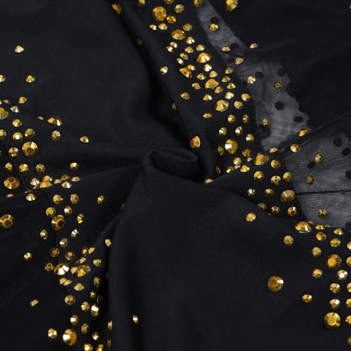 Image of PORRCEY Women's Sexy Rhinestone Mesh See Through Party Night Prom Dress