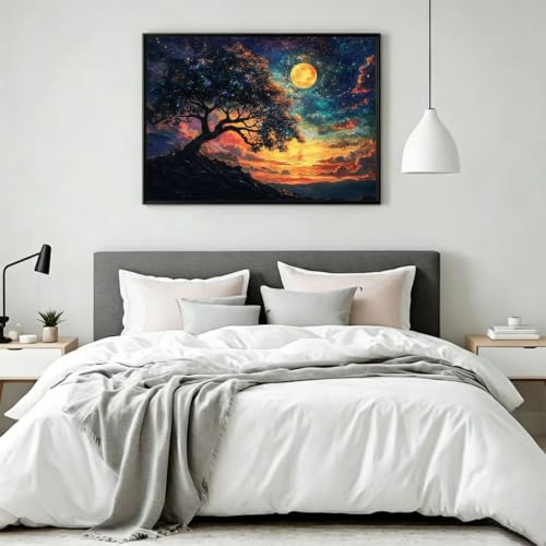 Pintar por números cielo estrellado acrílico sobre lienzo 90x120cm sin marco 3