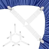 Teouuas 4 Stück Spanner für Bettlaken, Bettlakenspanner Verstellbar, Bettlaken Spanngurte mit...