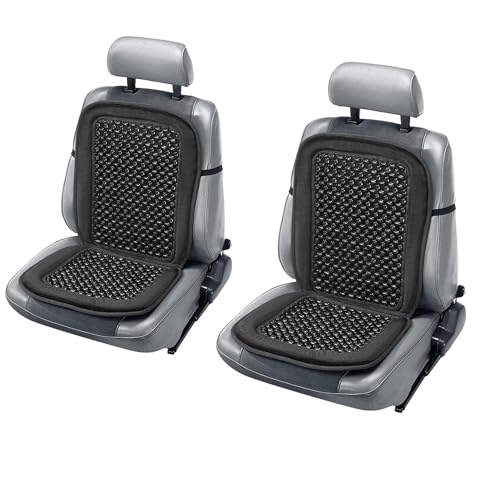 Lot de 2 housses de coussin de siège avant en perles de bois pour siège avant de voiture, taxi