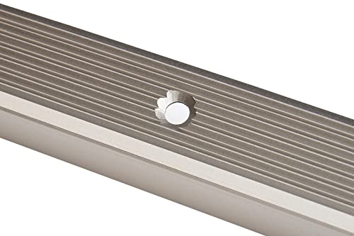 Effector Treppen Abschlusswinkel Alu - 90 cm, 20x20 mm, INOX Edelstahloptik - Schraubbares Kantenschutzprofil für Treppenstufen