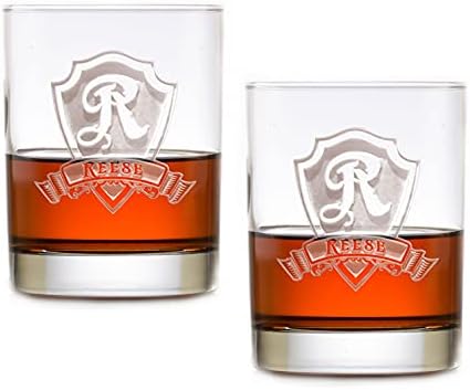 Engraved Whiskey, Scotch, Bourbon Rocks Glass Gift Set Of 2