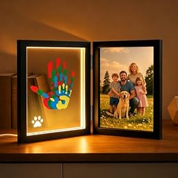 Sortnic Family Handprint Kit with Light for 4, DIY Craft Keepsake Frame