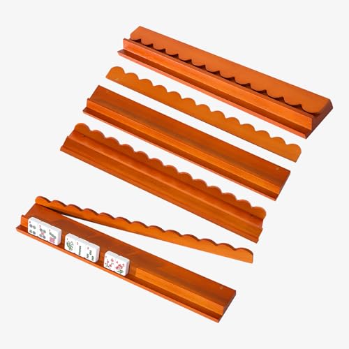 Wood Mahjong Racks con Empujadores Magnéticos 17" Set 4