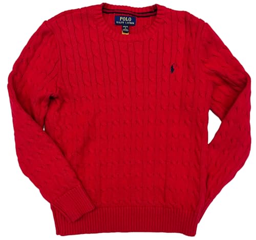 POLO RALPH LAUREN Boys Cable Knit Pullover Sweater Little Kids Size 6 Red