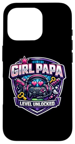Girl Papa Level Unlock New Father Dad Daughter �Q�[�}�[�Q�[�� �X�}�z�P�[�X iPhone 16 Pro �p