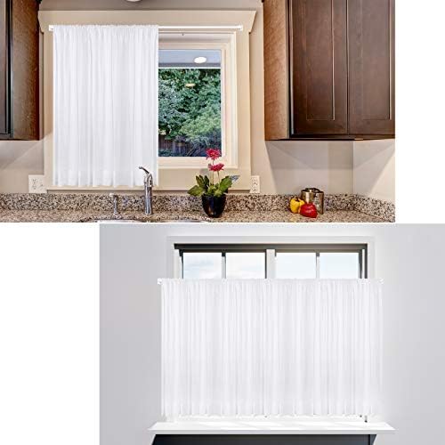 Adjustable Plastic Curtain Rod Extendable Curtain Rods for Window Cupboard Bars Tension Rods Curtain Rail Pole Self Adhesive Curtain Rod for Home Bathroom Hotel, 15.7-27.5 Inch (White, 6)