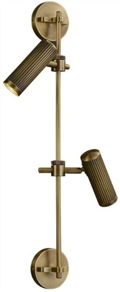 HPTHLY Wall Lamp Post- Minimalist Oversized Wall Light Double- Headed Pure Brass Metal Body Metal Shade Wall Mount Sconce Fixture Personalized Bedside Lamp,