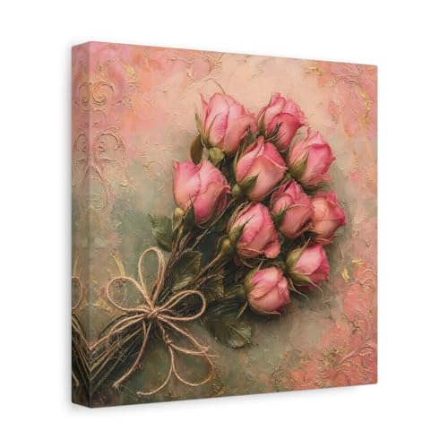 Toile roses roses bouquet floral cadeau idéal crémaillère et anniversaire mariage