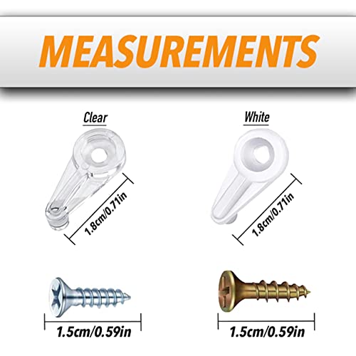 Image of JSglobal Glass pane window screen clips, 60 pack Mirror hanging kit, mirror hanging hardware in compact container. 4mm Mirror clips with screws for frame fasteners, glass fasteners & mirror fasteners.