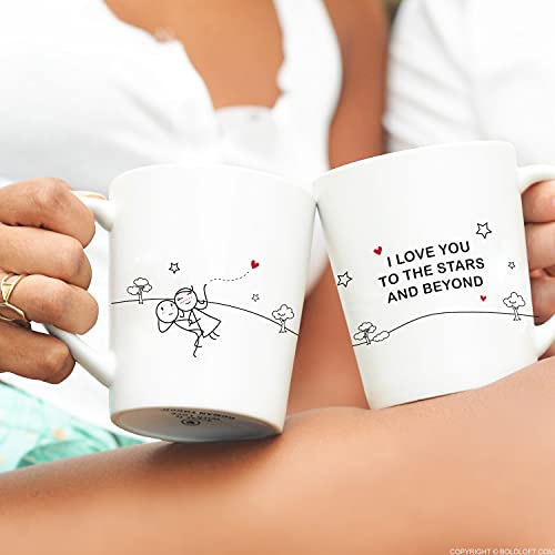 Boldloft Love You To The Stars Couples Coffee Mugs-Couples Gifts Love Gifts For Him And Her Anniversary Wedding Engagement Long Distance Relationships Cute Mugs For Boyfriend Girlfriend Husband Wife #TOP2