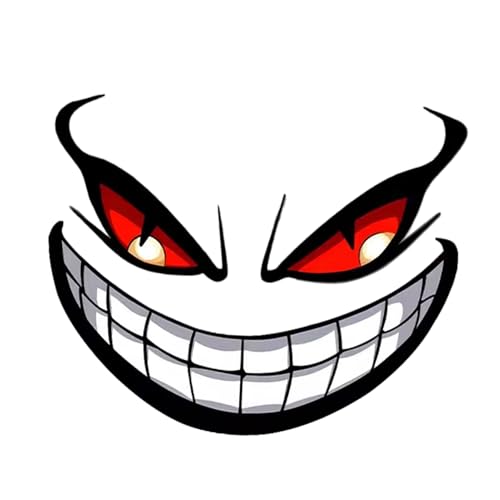 Smile Bildekal - Rolig Vinyldekal för fordon, Spöklik Halloween-fordonsdekoration, väderbeständigt lim | Fet stil grafik för motorcykel bil lastbil Bumper Racing Estetisk personlighet