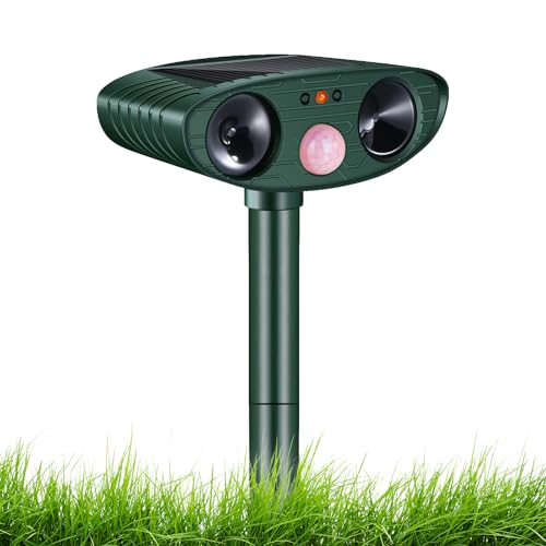 Preisvergleich Produktbild Katzenschreck Ultraschall, Solar Tiervertreiber Katzenvertreiber, Ultraschall Tierabwehr Hundeschreck Wasserdicht mit Bewegungssensor für Garten Katzen, Hunde, Wildtiere