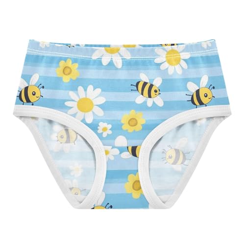 Wusikd Cute Bees Girls' Underwear Cotton Daisies Girls Briefs Soft Toddler Underwear 2T