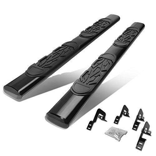 6 Inches Oval Tubing Side Step Nerf Bar Running Board Compatible With Ford F-150 Super Cab 09-14, Stainless Steel, Black Powdercoated #TOP17